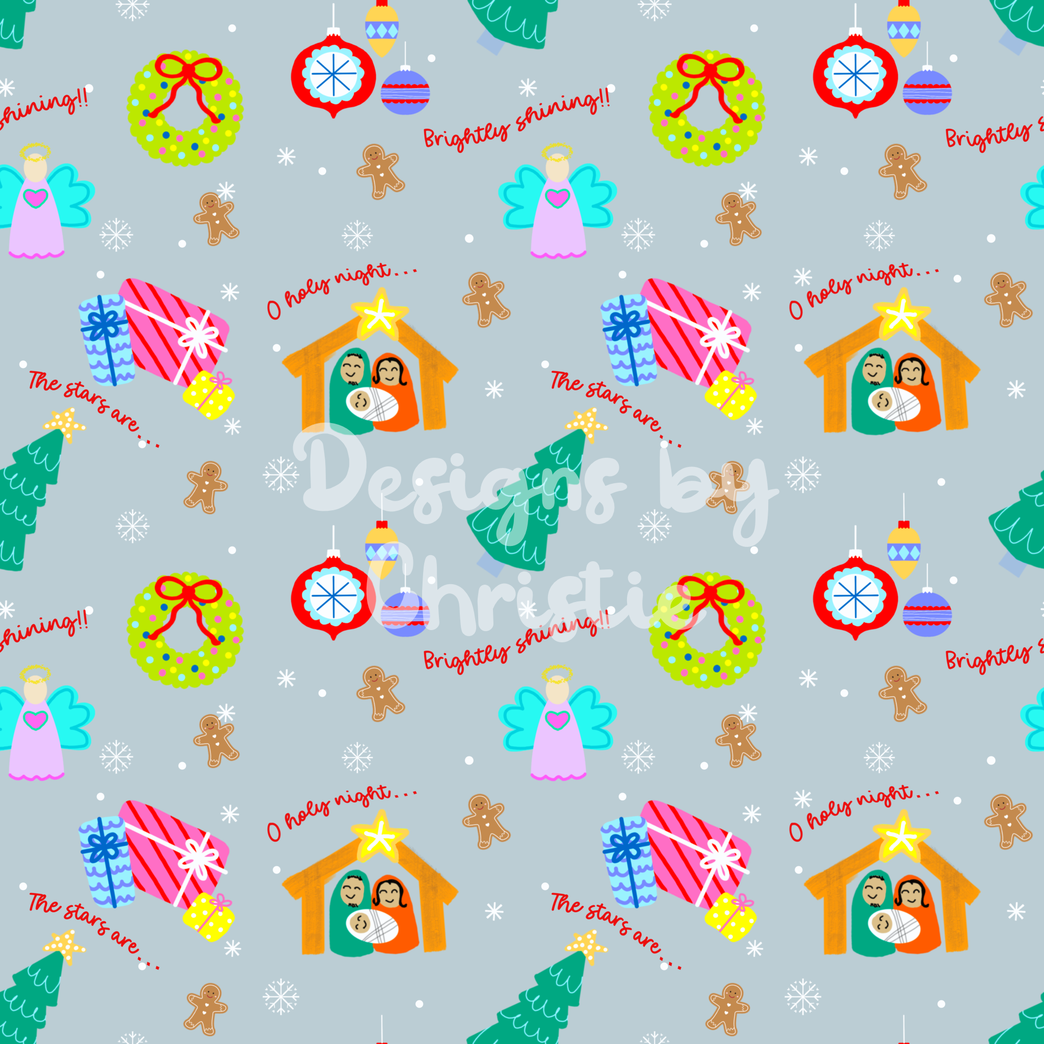 Baby Jesus in a Manger - Grey