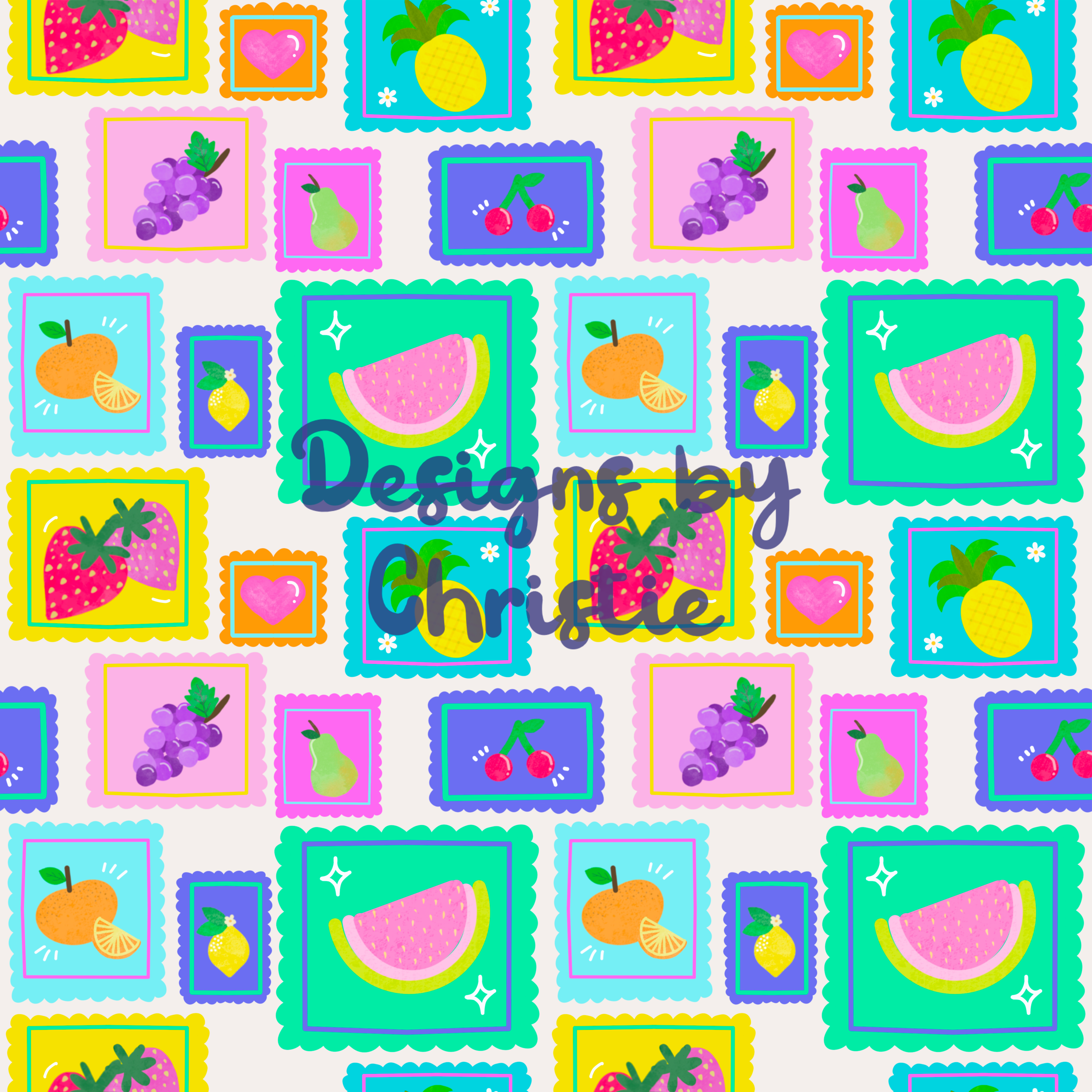 Fruit Stamps - White